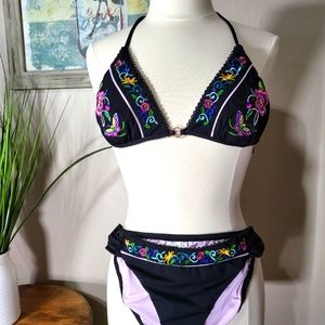 Nanette Lepore embroidered bikini size 10